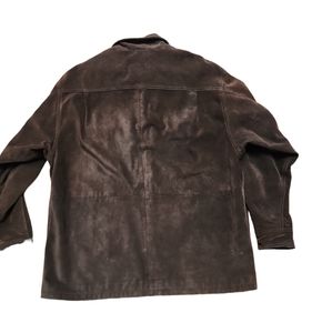 Vtg Y2K GAP men's suede leather jacket brown